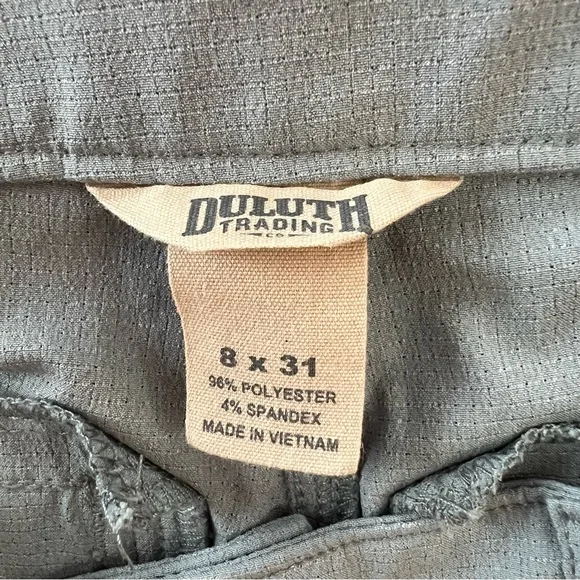 Duluth Trading Co Dusty Blue Cargo Roll-tab Hiking Pants Sporty Activewear - Picture 2 of 10